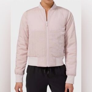 LULULEMON Non-Stop Bomber Jacket Reversible Quilted Puffer Misty Pink-Sz 6 Small